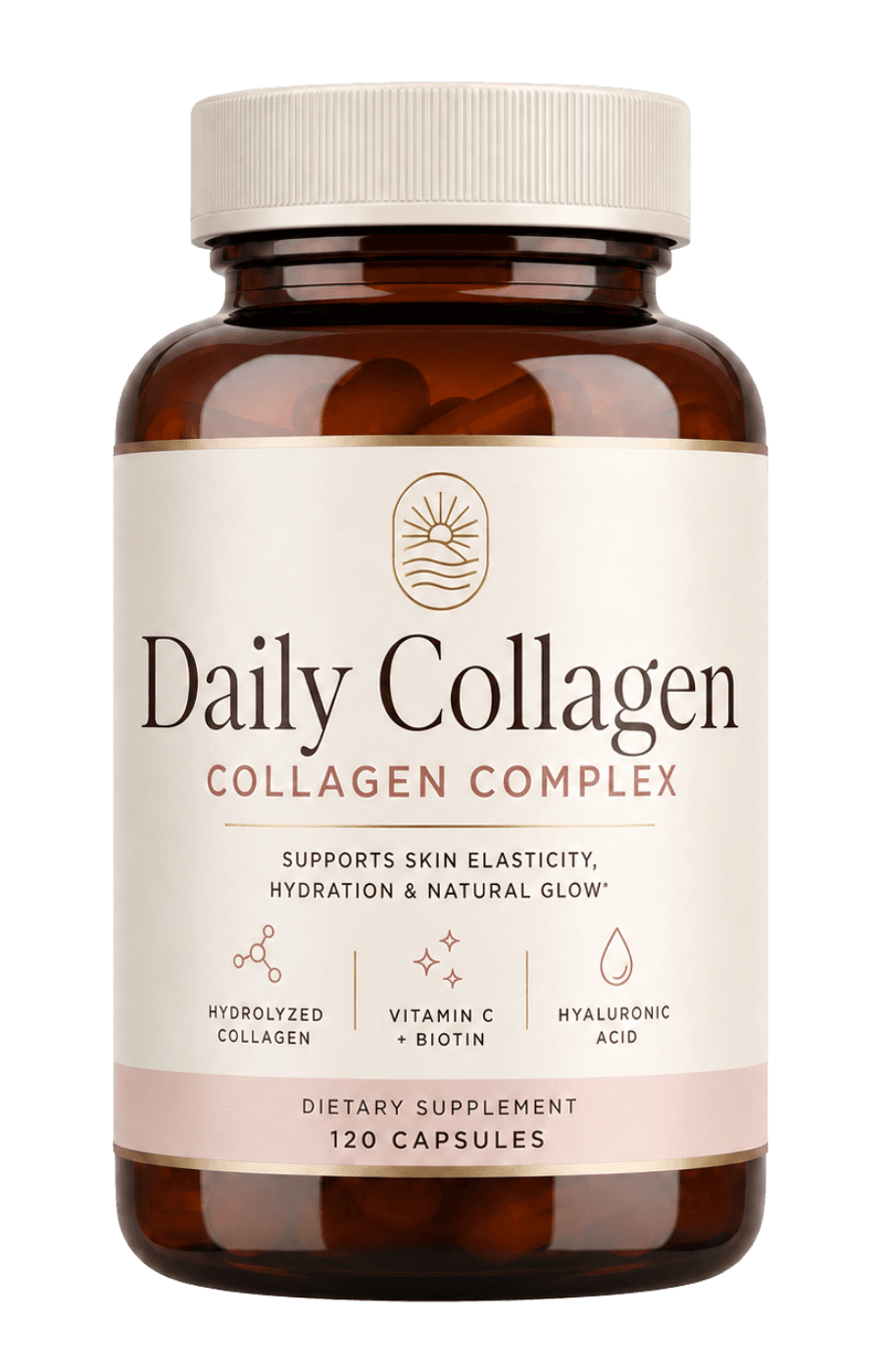 Fictional Daily Collagen supplement bottle