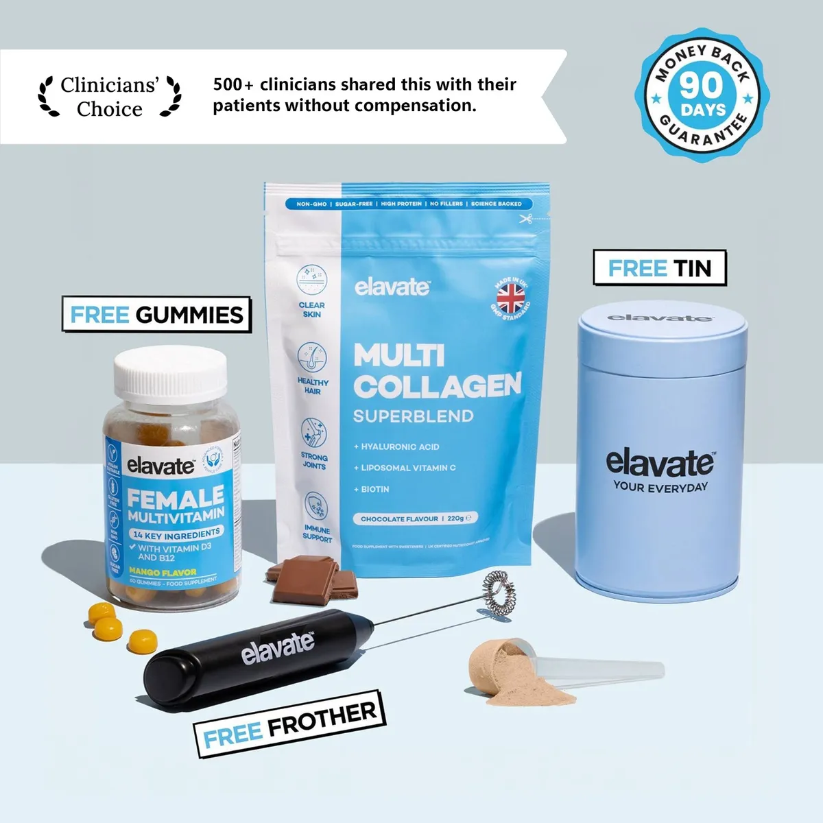 Elavate Collagen Multi-Collagen Superblend + FREE Gifts (Worth £65) powder supplement product photo