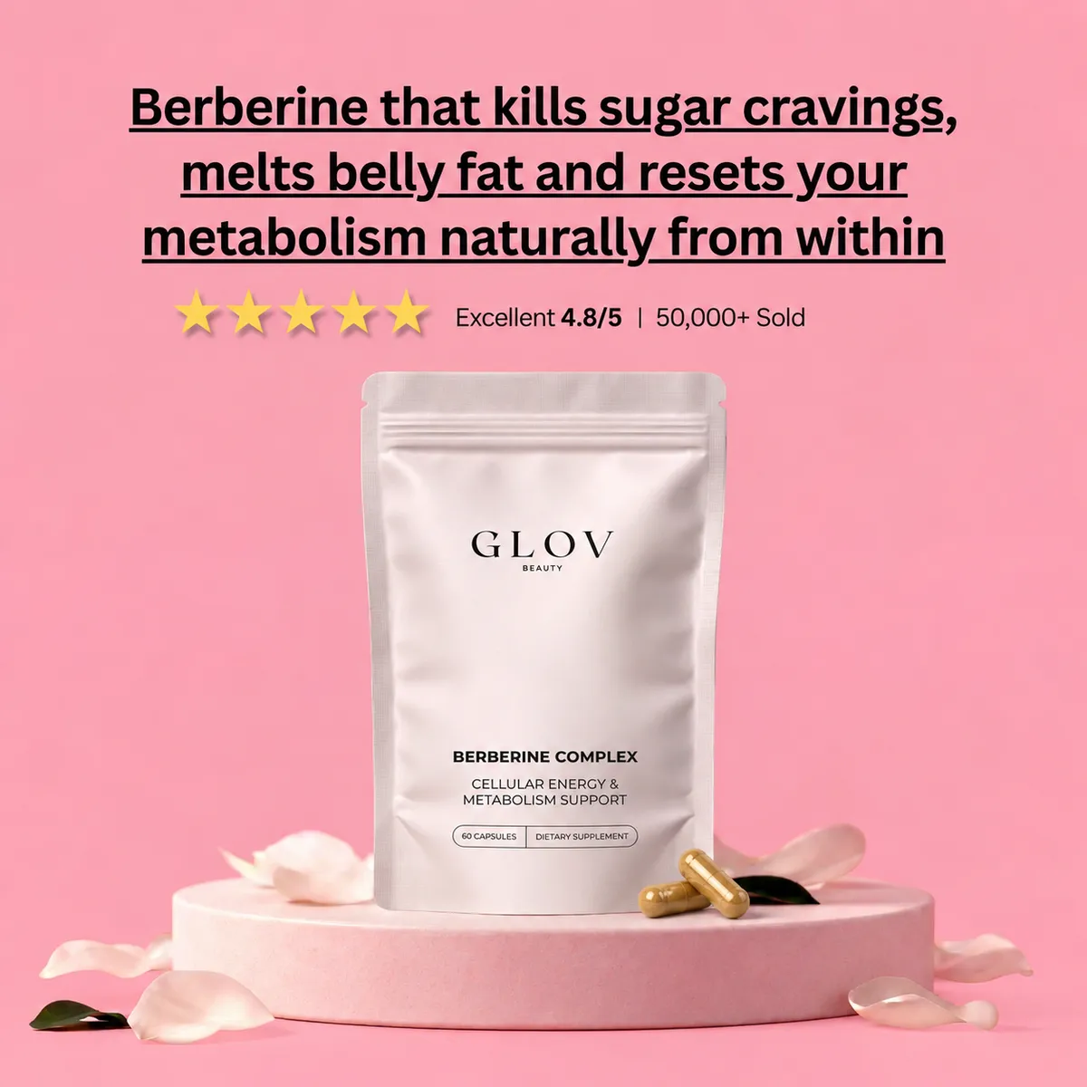 Glov Beauty Berberine Complex - Cellular Energy & Metabolism Support capsule supplement product photo