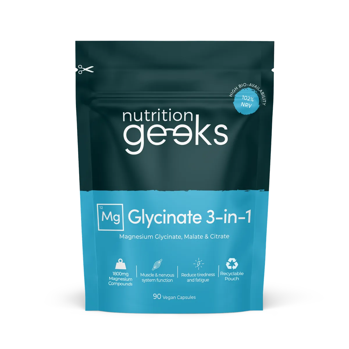 Nutrition Geeks Magnesium Glycinate 3-in-1 capsule supplement product photo