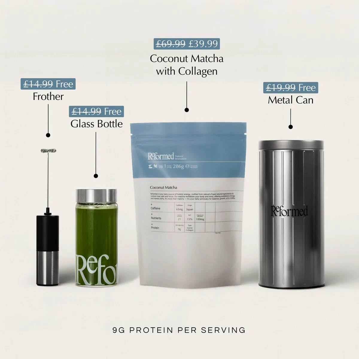 Reform Technologies Coconut Matcha with Collagen powder supplement product photo